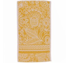 Полотенце махровое пестротканое жаккардовое В ожидании чудес-2 7988 желтый-беж
