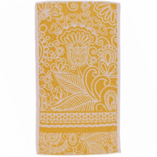 Полотенце махровое пестротканое жаккардовое В ожидании чудес-2 7988 желтый-беж