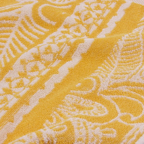 Полотенце махровое пестротканое жаккардовое В ожидании чудес-2 7988 желтый-беж