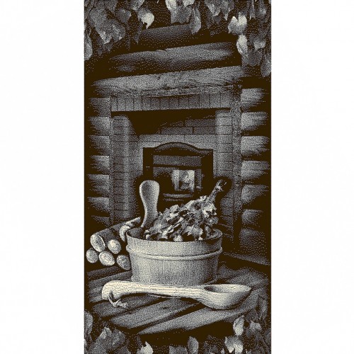 Полотенце махровое пестротканое жаккардовое Банька 8025