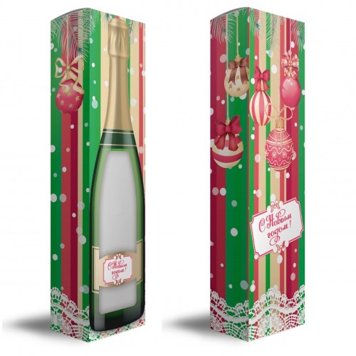 Подарочная коробка Бутылочка Новый Год №1 Р