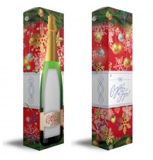 Подарочная коробка Бутылочка Новый Год №2 Р