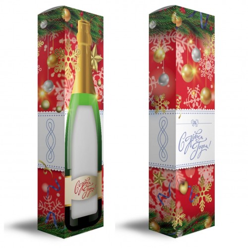 Подарочная коробка Бутылочка Новый Год №2 Р