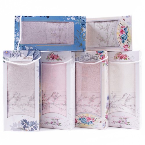 Набор полотенце махровое 88-747 88-748 в коробке Б