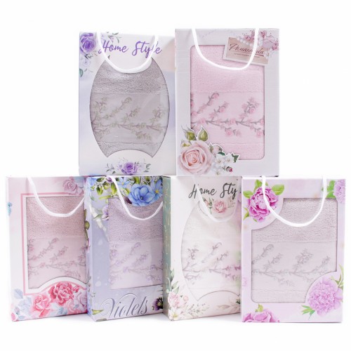 Набор полотенце махровое 88-747 88-748 в коробке Л