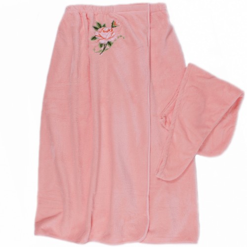 Набор 2-х предметный сауна микрофибра женская + чалма  А9007  №1