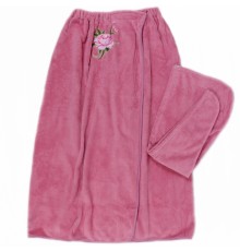 Набор 2-х предметный сауна микрофибра женская + чалма  А9007  №2