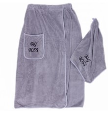 Набор 2-х предметный сауна микрофибра мужская Биг Босс 6030 №1