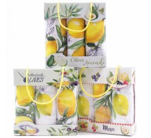 Набор полотенец рогожка 40х75 см в коробке 3 штуки 13485-1 ад