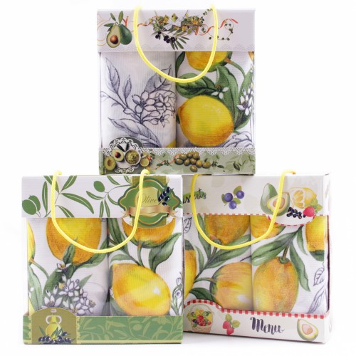 Набор полотенец рогожка 40х75 см в коробке 2 штуки 13485-1 ад