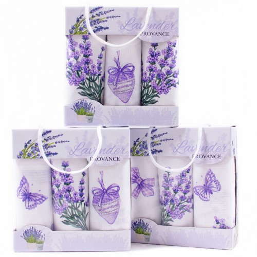 Набор полотенец рогожка 40х75 см в коробке 3 штуки 11102-1 ад