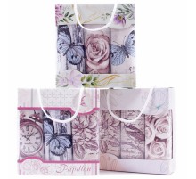 Набор полотенец рогожка 40х75 см в коробке 3 штуки 11537-1 ад