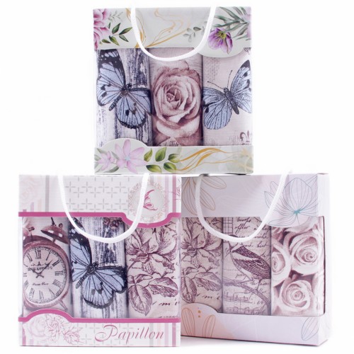 Набор полотенец рогожка 40х75 см в коробке 3 штуки 11537-1 ад