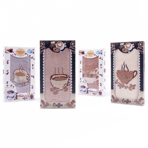 Полотенце махровое 410-81в шоколадке МР