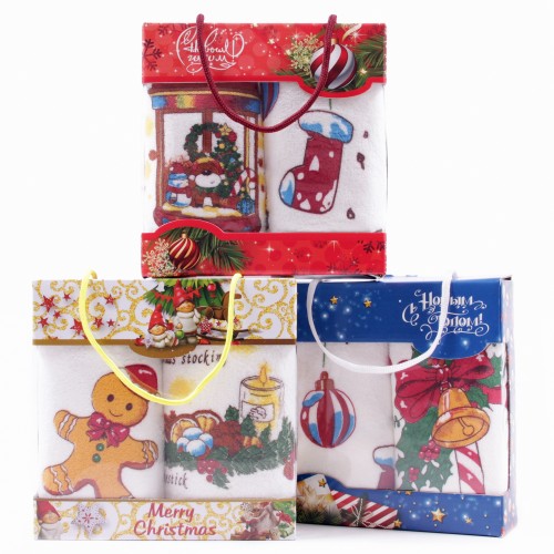 Набор полотенец  микрофибра М606в сумочке Р+Р