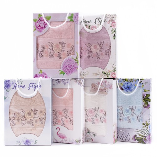 Набор махровых полотенец В-9201 в коробке Л