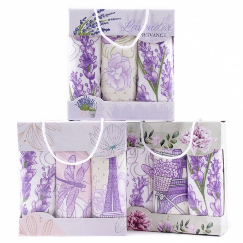 Набор полотенец махра хлопок 625-22 в сумочке Р+Р+Р