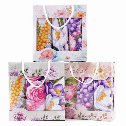 Набор вафельных полотенец Купон 50х63 см 3 штуки в сумочке 13352-1 мк