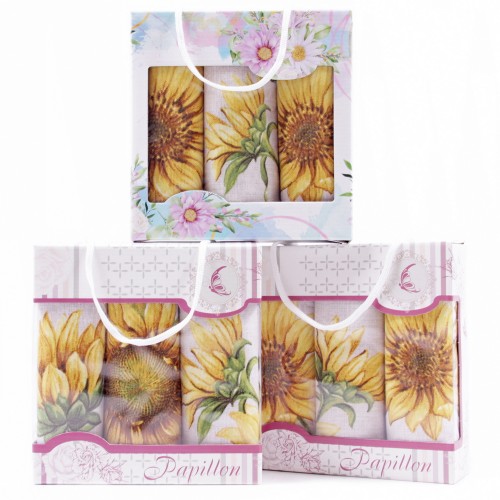 Набор полотенец рогожка 40х75 см в коробке 3 штуки 13435-1 ад