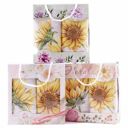 Набор полотенец рогожка 40х75 см в коробке 2 штуки 13435-1 ад