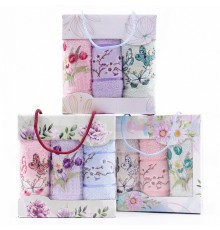 Набор махровых полотенец  9191 в сумочке Р+Р+Р