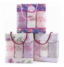 Набор махровых полотенец  22062 в сумочке Р+Р+Р