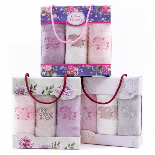 Набор махровых полотенец  22062 в сумочке Р+Р+Р из Иваново