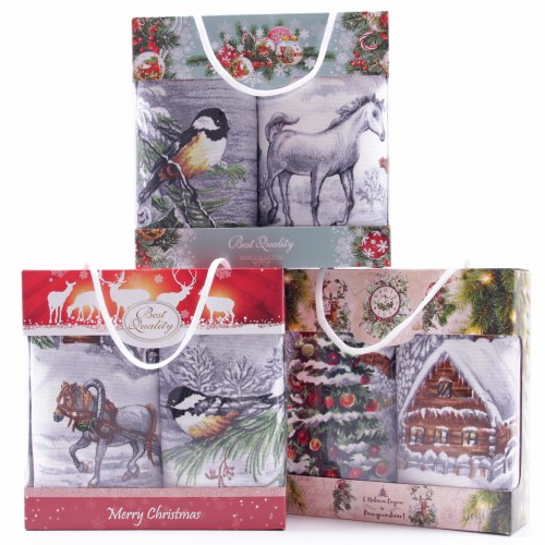 Набор полотенец рогожка Купон 50х63 см в коробке 2 штуки 13409-1 ад в Екатеринбурге