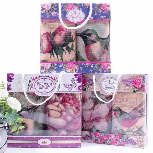 Набор полотенец рогожка Купон 50х63 см в коробке 2 штуки 1190-1П из Иваново