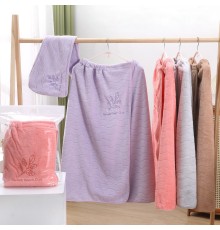 Набор 2-х предметный сауна микрофибра женская + чалма  2840039  в ассортименте