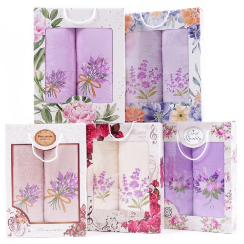 Набор полотенец из микрофибры 7506277 7505277 в коробке Б+Л из Иваново