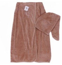 Набор 2-х предметный сауна микрофибра женская + чалма  2840039 вид 2