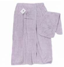 Набор 2-х предметный сауна микрофибра женская + чалма  2840039 вид 3