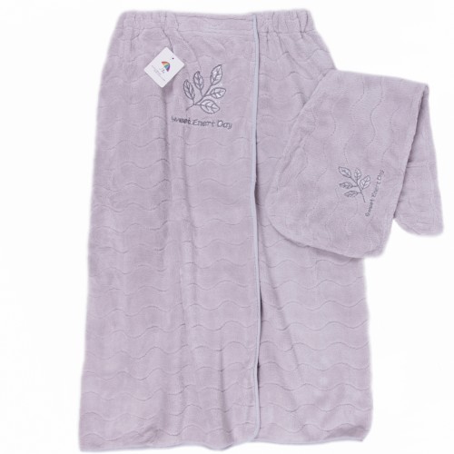 Набор 2-х предметный сауна микрофибра женская + чалма  2840039 вид 3 из Иваново