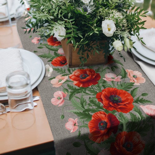Салфетка-дорожка на стол хлопковая Королевские маки 29451-1 тк из Иваново