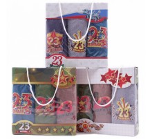 Набор полотенец из микрофибры 23004 в сумочке 23 февраля Р+Р+Р