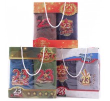 Набор полотенец из микрофибры 23004 в сумочке 23 февраля Р+Р