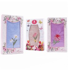 Набор полотенца микрофибра  3804 в шоколадке 8 марта МР