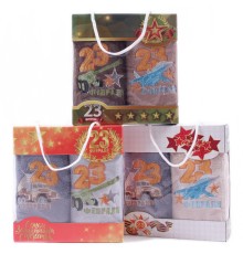 Набор полотенец из микрофибры 98-807 в сумочке 23 февраля  Р+Р