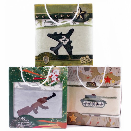 Набор полотенца микрофибра 2811377 в коробке 23 февраля Р из Иваново