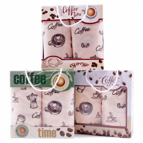 Набор вафельных полотенец Купон 50х63 см 2 штуки в коробке 29499-1 Тейково из Иваново