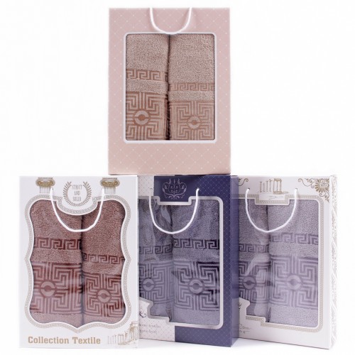 Набор полотенец махровых Бабочка на цветах 95-488 95-489 в коробке Б+Л из Иваново