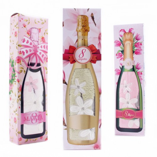 Набор полотенца микрофибра  10041157 в бутылочке 8 марта Р из Иваново