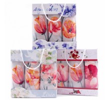 Набор полотенец рогожка 40х75 см в коробке 3 штуки 1360-1П рд