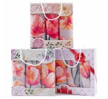 Набор полотенец рогожка 40х75 см в коробке 3 штуки 1360-1П рд