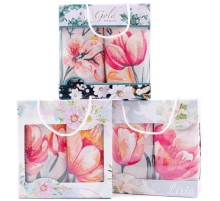 Набор полотенец рогожка 40х75 см в коробке 2 штуки 1360-1П рд