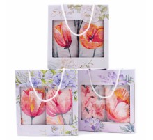 Набор полотенец рогожка 40х75 см в коробке 2 штуки 1360-1П рд