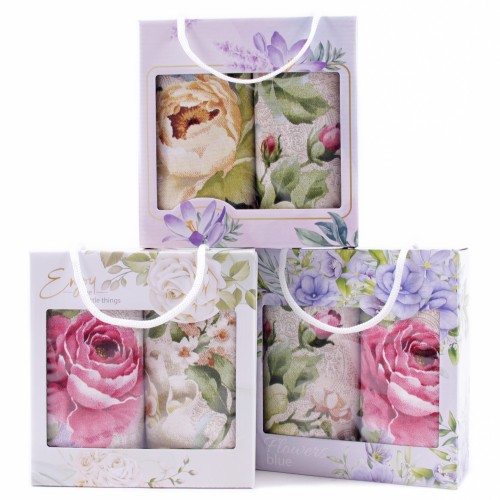 Набор полотенец рогожка 40х75 см в коробке 2 штуки 13543-1 ад из Иваново