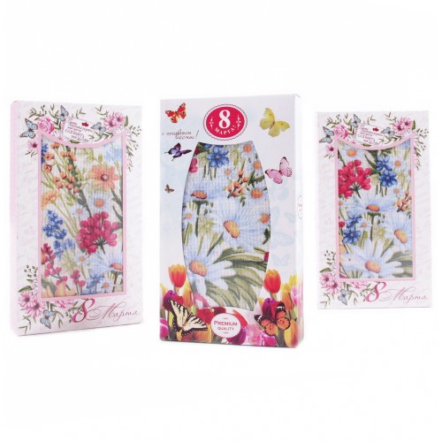 Набор вафельных полотенец Купон 50х63 см 29433-1 Тейково в шоколадке 8 марта из Иваново