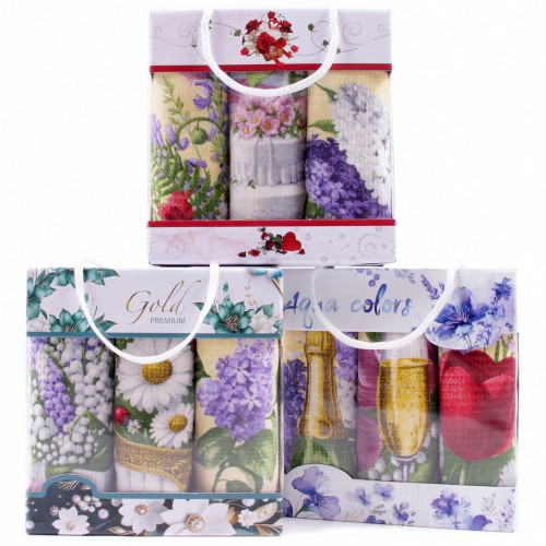 Набор вафельных полотенец Купон 50х63 см 3 штуки в сумочке 29483-1 тк из Иваново